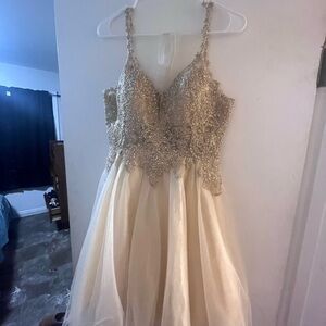 Elegant Gold and Cream Gown